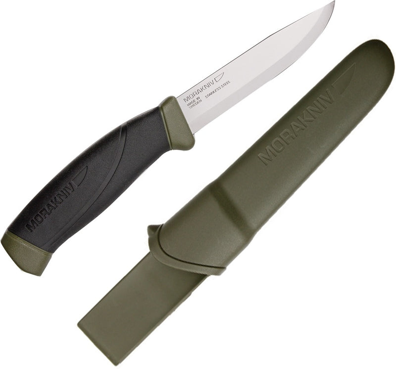 Mora Companion Fixed Knife 4" Stainless Blade Green/Black Propylene/Rubber Handle 10128 -Mora - Survivor Hand Precision Knives & Outdoor Gear Store