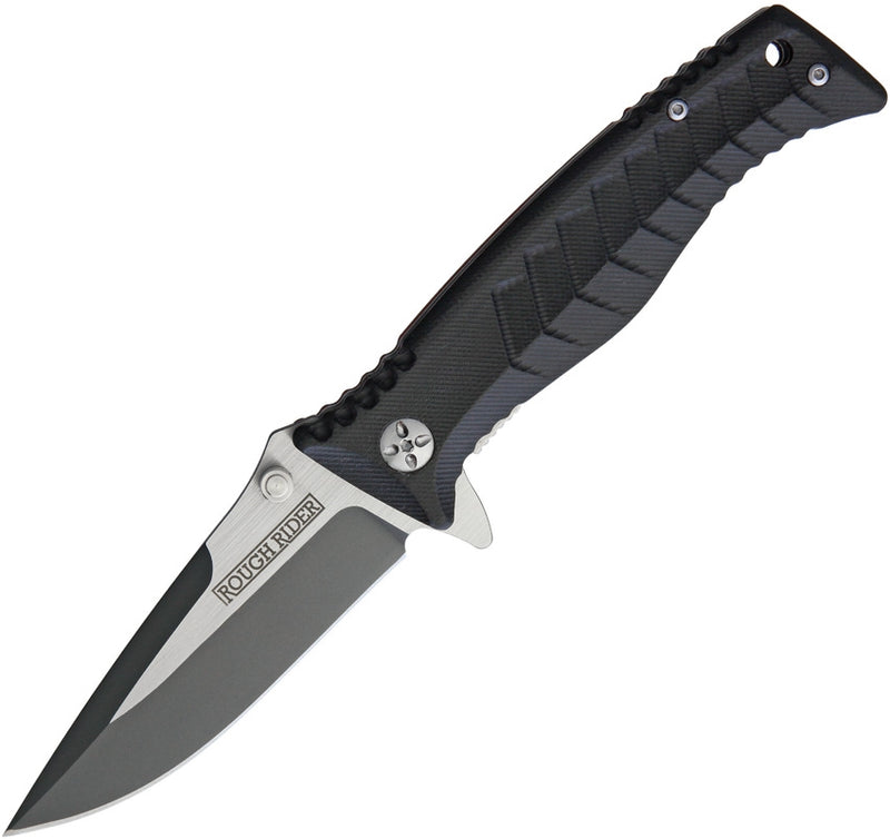 Rough Ryder Liner Folding Knife 3.5" Two-Tone Stainless Steel Blade Black G10 Handle 1822 -Rough Ryder - Survivor Hand Precision Knives & Outdoor Gear Store