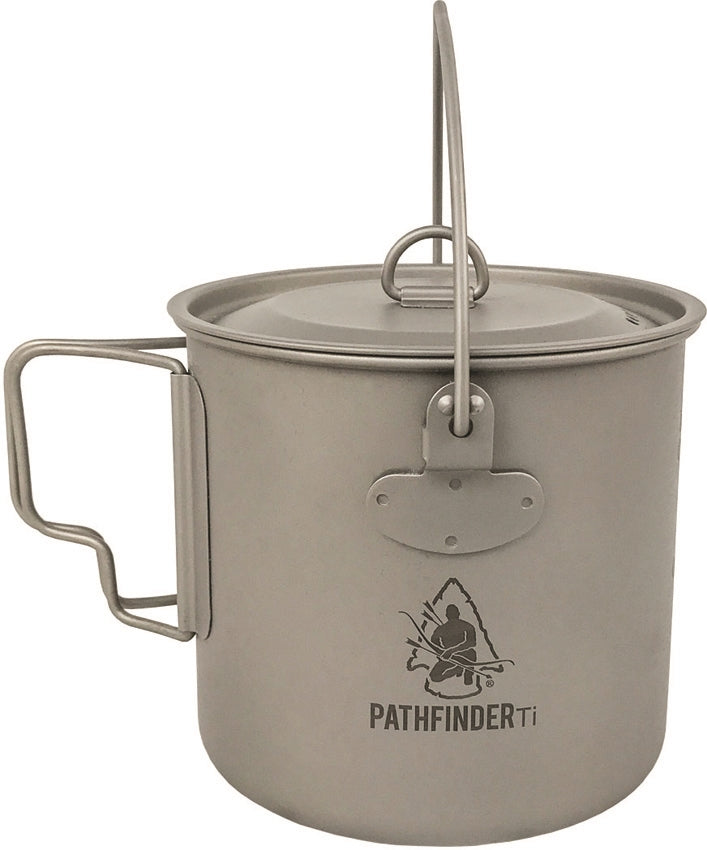 Pathfinder Bush Pot 1100ml Corrosion resistant Lid With D-Ring And Straining Holes Titanium Construction 201 -Pathfinder - Survivor Hand Precision Knives & Outdoor Gear Store