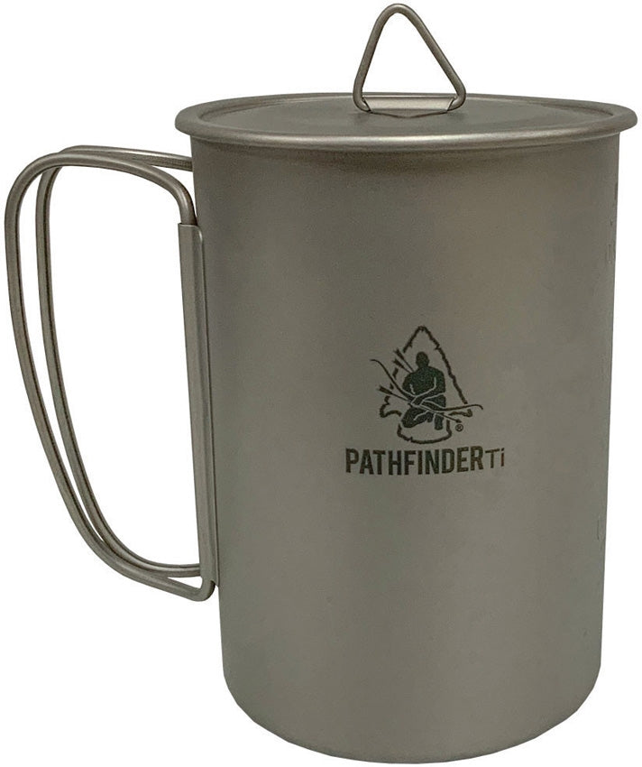 Pathfinder Cup 600ml Lid With D-Ring And Straining Holes Titanium Construction 202 -Pathfinder - Survivor Hand Precision Knives & Outdoor Gear Store