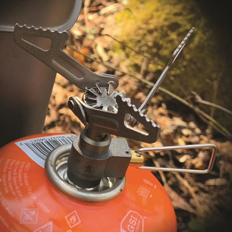 Pathfinder Camp Stove 9200 BTU Adjustable Flame Titanium alloy, Magnesium Alloy , Copper Alloy Construction 205 -Pathfinder - Survivor Hand Precision Knives & Outdoor Gear Store