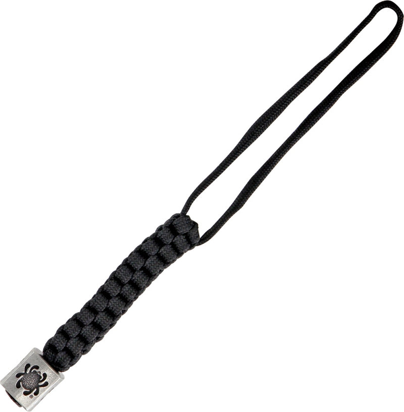 Spyderco Lanyard Woven Black Nylon Lanyard With Square Spyderco Pewter Bead BEAD1LY -Spyderco - Survivor Hand Precision Knives & Outdoor Gear Store