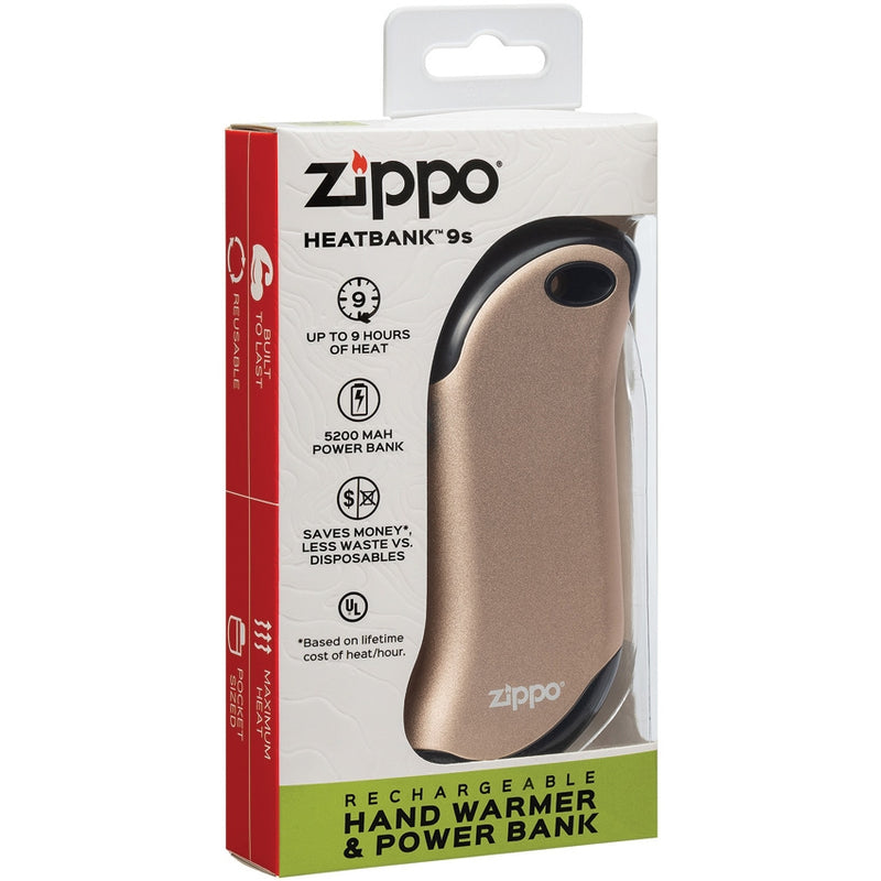 Zippo HeatBank 9s Rechargable Hand Warmer Up To 120F Operating Temperature 15435 -Zippo - Survivor Hand Precision Knives & Outdoor Gear Store