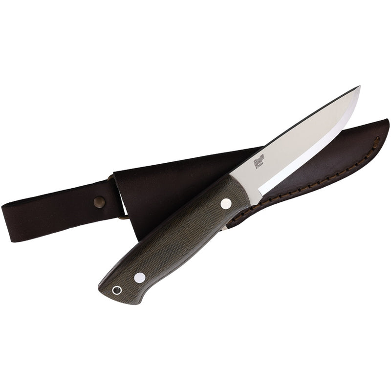 Brisa Trapper 95 Knife 3.75" Elmax Steel Scandi Grind Blade Green Micarta Handle 071 -Brisa - Survivor Hand Precision Knives & Outdoor Gear Store