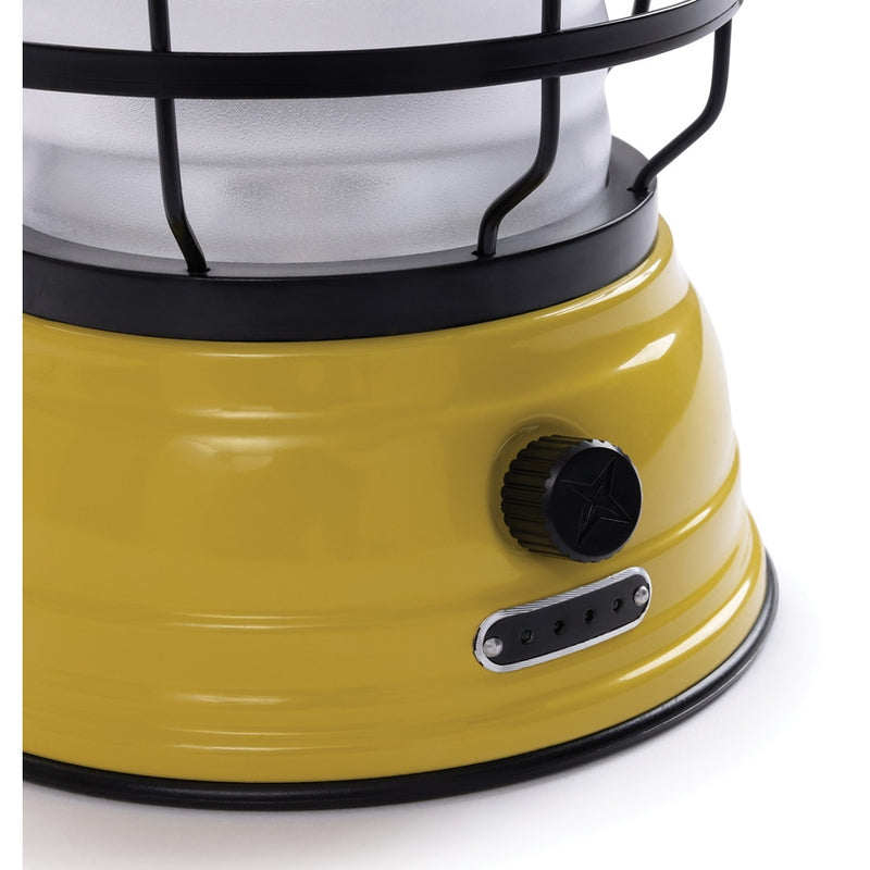 Barebones Living Forest Lantern Dusty Yellow 6" x 9.5" x 6" Warm Ambient LED Light Stamped Steel/Plastic/Rubber Construction RE160 -Barebones Living - Survivor Hand Precision Knives & Outdoor Gear Store