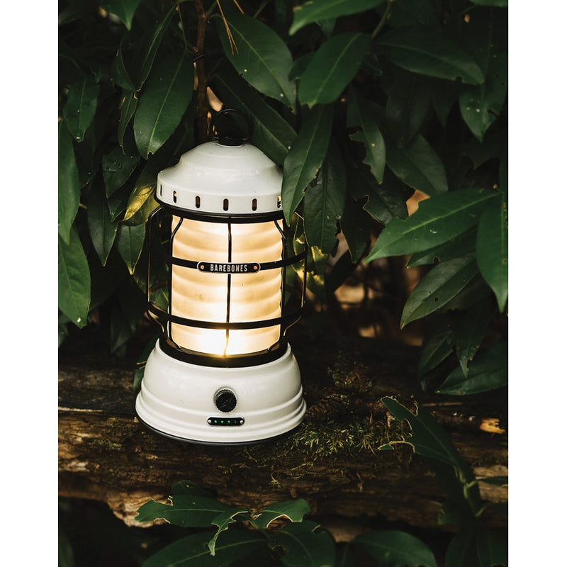 Barebones Living Forest Lantern Vintage 6" x 9.5" x 6" Warm Ambient LED Light Stamped Steel/Plastic/Rubber Construction RE162 -Barebones Living - Survivor Hand Precision Knives & Outdoor Gear Store