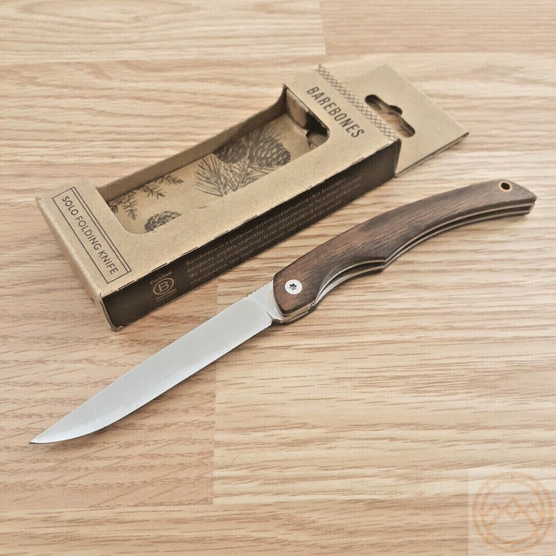 Barebones Living Solo Folding Knife 3.5” 50CrMoV15 Steel Blade Composite Hardwood/Walnut Handle RE2110 -Barebones Living - Survivor Hand Precision Knives & Outdoor Gear Store