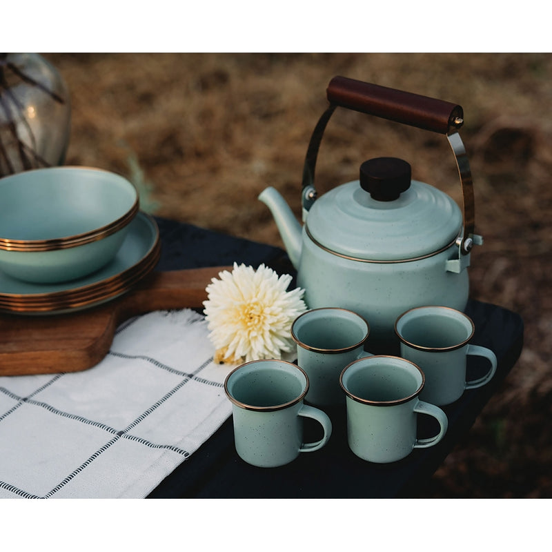 Barebones Living Enamel Teapot Hand-Finished Stainless Dimensions: 5.7" x 4.13" 433 -Barebones Living - Survivor Hand Precision Knives & Outdoor Gear Store