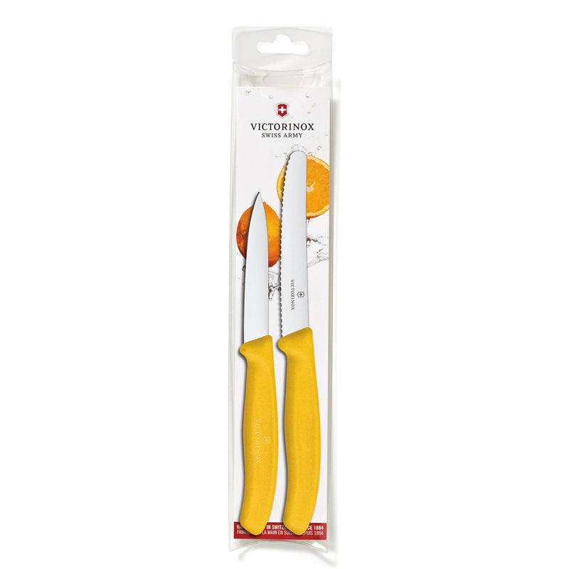 Victorinox Steak/Paring Set Kitchen Knife Stainless Steel Blade Yellow Polypropylene Handle 67836L118X2 -Victorinox - Survivor Hand Precision Knives & Outdoor Gear Store