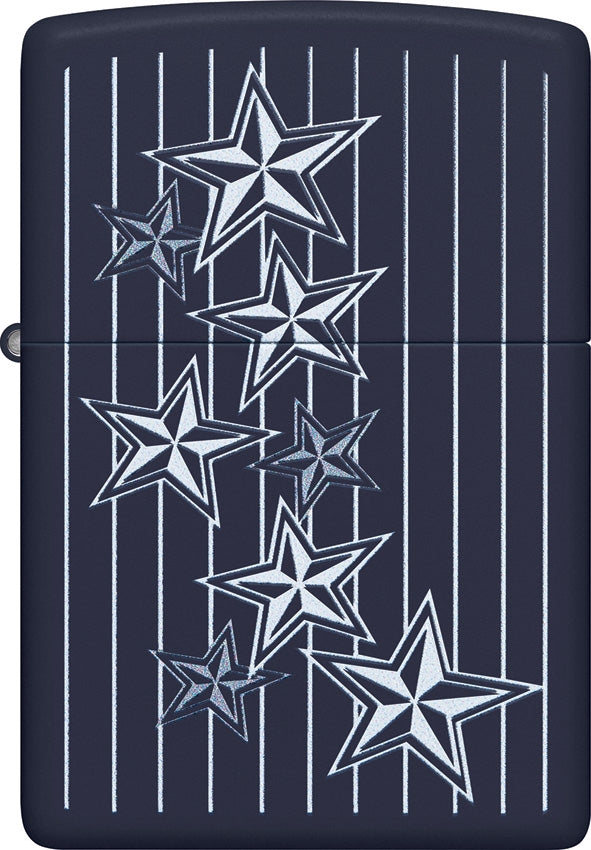 Zippo Star Lighter Navy Matte All Metal Construction Dimensions: 2.25" x 1.5" 23779 -Zippo - Survivor Hand Precision Knives & Outdoor Gear Store