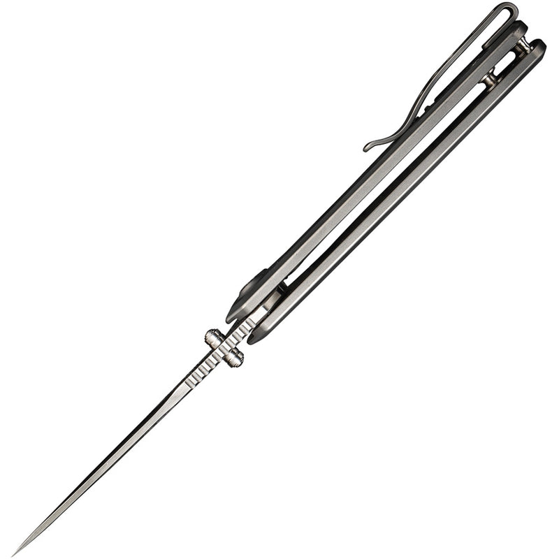We Knife Co Frame Folding Knife 3.5" CPM-20CV Steel Blade Gray Titanium Handle 21014C1 -We Knife Co - Survivor Hand Precision Knives & Outdoor Gear Store