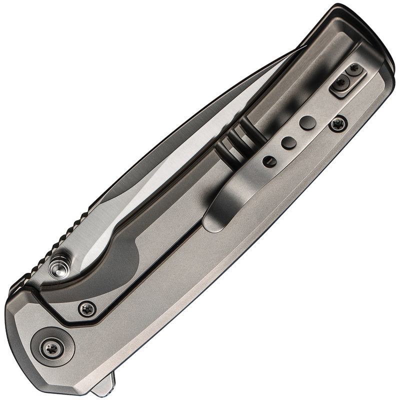 We Knife Co Frame Folding Knife 3.5" CPM-20CV Steel Blade Gray Titanium Handle 21014C1 -We Knife Co - Survivor Hand Precision Knives & Outdoor Gear Store