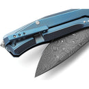 LionSTEEL Myto Framelock Folding Knife 3.25" Damascus Steel Blade Blue Titanium Handle TMT01DBL -LionSTEEL - Survivor Hand Precision Knives & Outdoor Gear Store