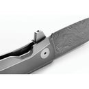 LionSTEEL Myto Framelock Folding Knife 3.25" Damascus Steel Blade Gray Titanium Handle TMT01DGY -LionSTEEL - Survivor Hand Precision Knives & Outdoor Gear Store