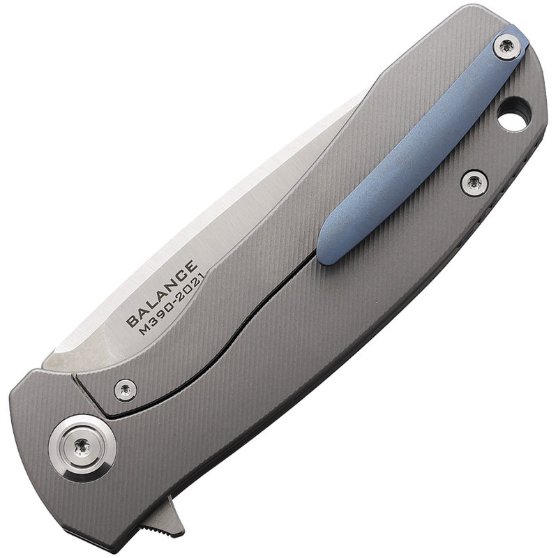 Maxace Balance Frame Folding Knife 3.75" Bohler M390 Steel Blade Gray Titanium Handle XMBL101 -Maxace - Survivor Hand Precision Knives & Outdoor Gear Store