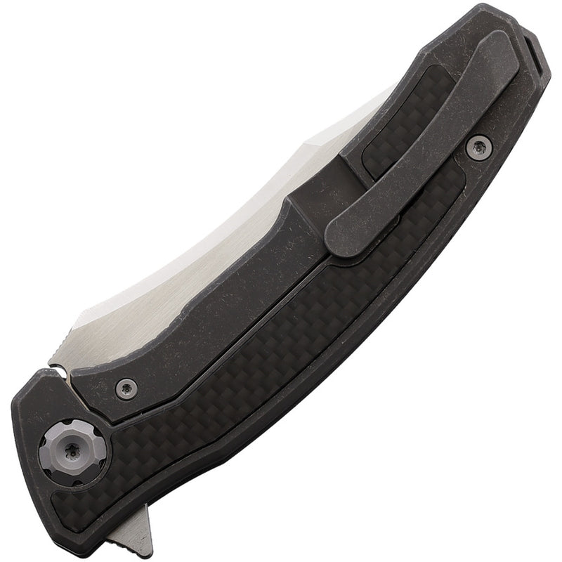 Maxace Halictus Folding Knife 4" Bohler M390 Steel Blade Gray Titanium/Carbon Fiber Handle XMHLT202 -Maxace - Survivor Hand Precision Knives & Outdoor Gear Store