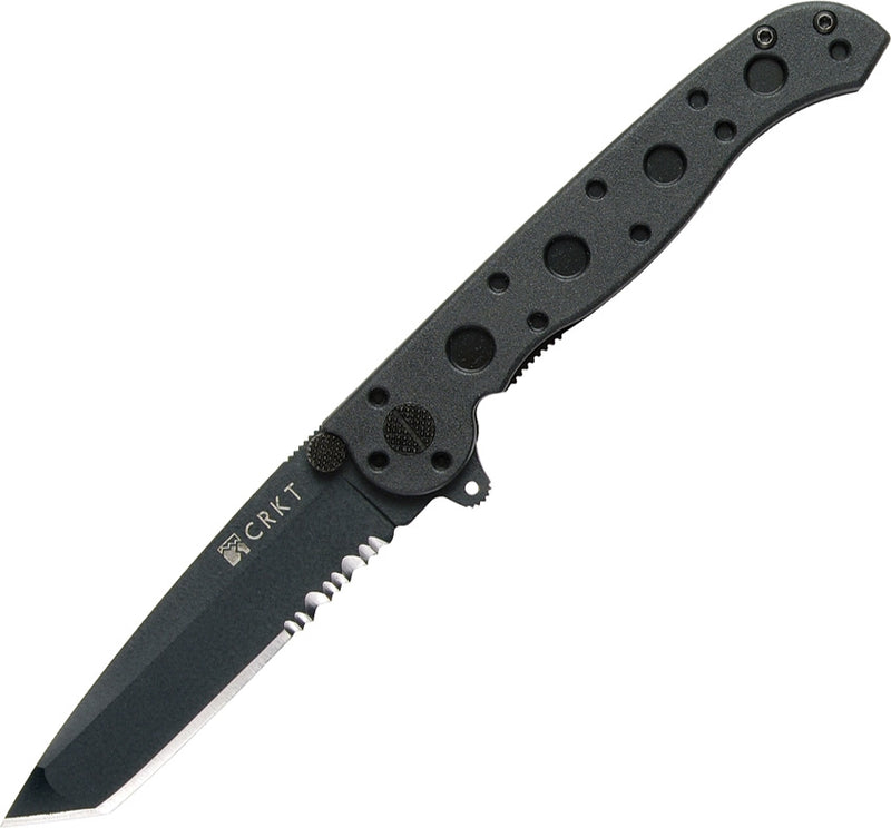 CRKT M16 Zytel Folding Knife 3" Partially Serrated 8Cr15MoV Steel Blade Black GRN Handle 10KZ -CRKT - Survivor Hand Precision Knives & Outdoor Gear Store