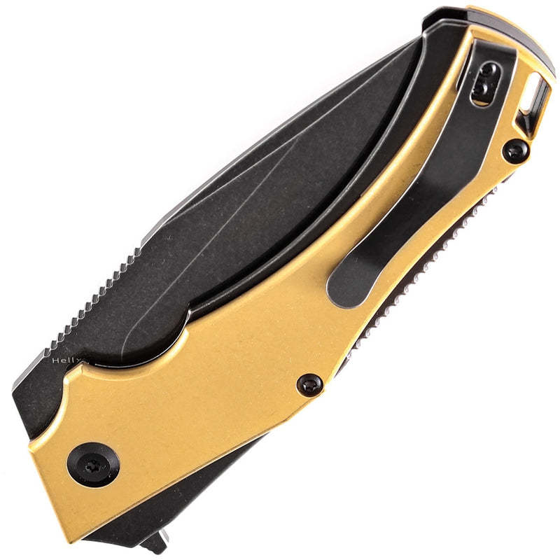 Kansept Helix Frame Folding Knife 3.75" D2 Tool Steel Blade Stainless / Brass Handle 1008B2 -Kansept Knives - Survivor Hand Precision Knives & Outdoor Gear Store