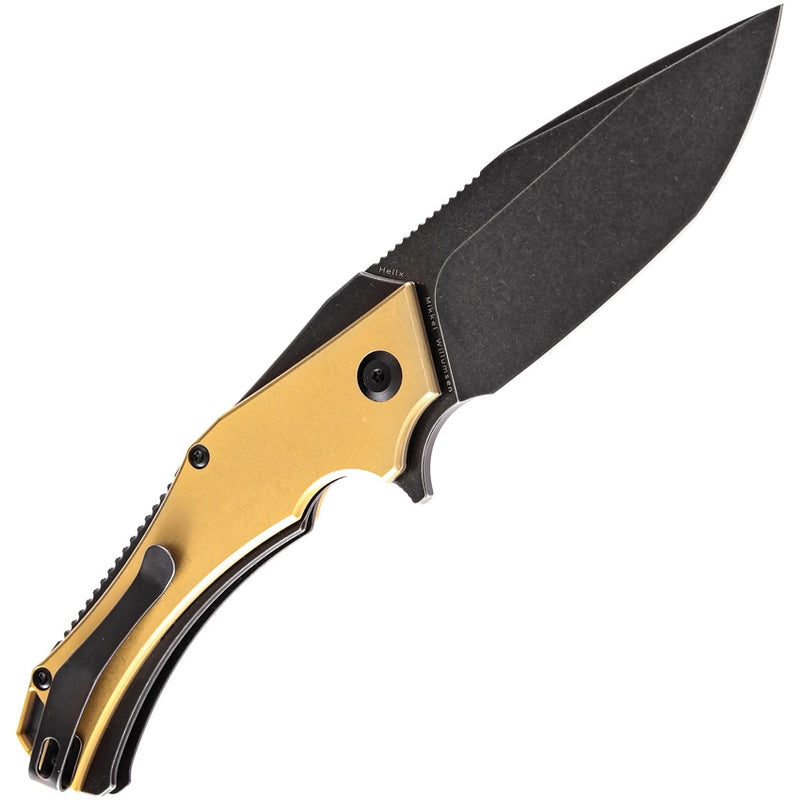 Kansept Helix Frame Folding Knife 3.75" D2 Tool Steel Blade Stainless / Brass Handle 1008B2 -Kansept Knives - Survivor Hand Precision Knives & Outdoor Gear Store