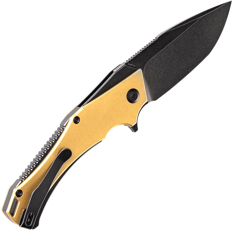 Kansept Helix Frame Folding Knife 3.75" D2 Tool Steel Blade Stainless / Brass Handle 1008B2 -Kansept Knives - Survivor Hand Precision Knives & Outdoor Gear Store