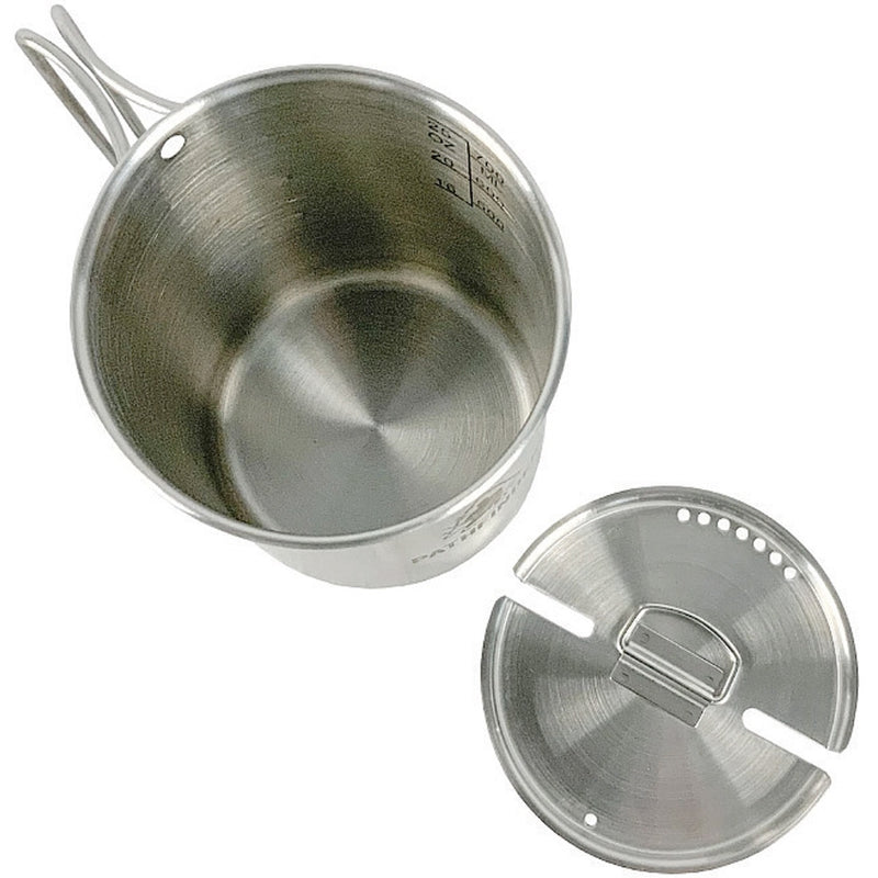 Pathfinder Cup and Lid Set 25oz Capacity Dimensions 4.5" x 3.75" Stainless Construction 009 -Pathfinder - Survivor Hand Precision Knives & Outdoor Gear Store