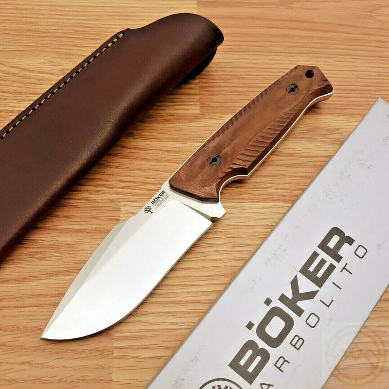 Boker Bison Fixed Knife Bohler N695 Steel Blade Guayacan Wood Handle 02BA404 -Boker - Survivor Hand Precision Knives & Outdoor Gear Store