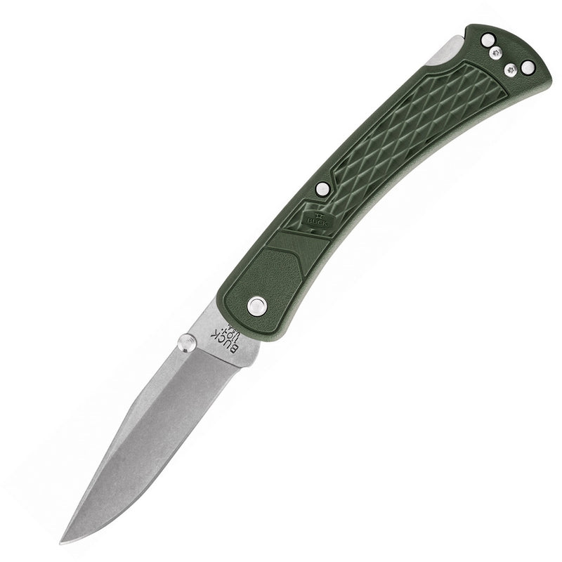 Buck 110 Slim Select Folding Knife 3.75" 420HC Steel Blade OD Green Checkered Glass Filled Nylon Handle 110ODS2 -Buck - Survivor Hand Precision Knives & Outdoor Gear Store