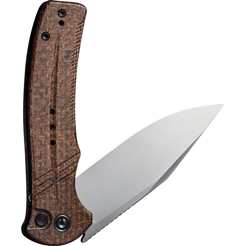 Civivi Cogent Folding Knife 3.47" 14C28N Sandvik Steel Blade Brown Micarta Handle C20038D6 -Civivi - Survivor Hand Precision Knives & Outdoor Gear Store