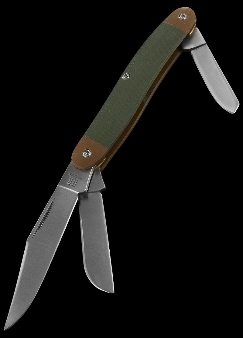 Rough Ryder Classic Pocket Knife Stainless Steel Blades Green/Tan G10 Handle 2147 -Rough Ryder - Survivor Hand Precision Knives & Outdoor Gear Store