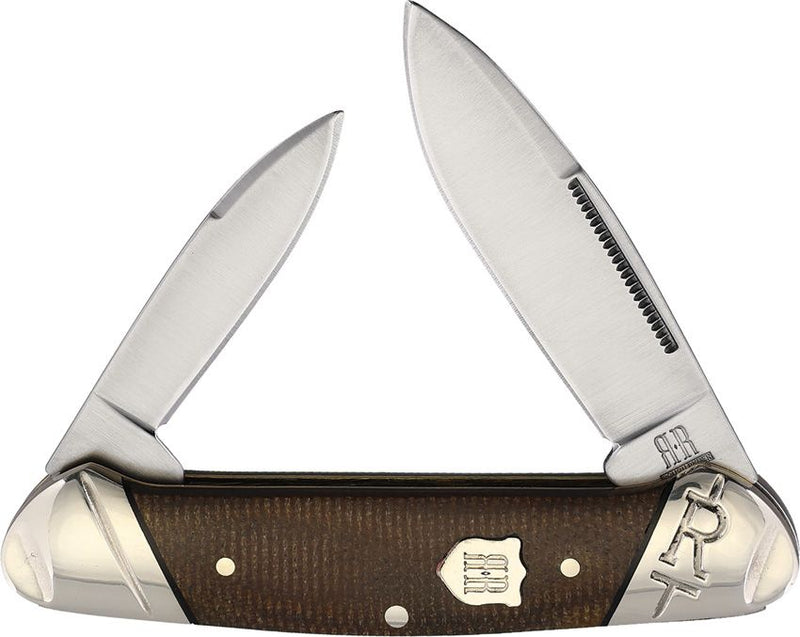 Rough Ryder Canoe Pocket Knife 440 Steel Spear/Pen Blades Brown Burlap Micarta Handle 2331 -Rough Ryder - Survivor Hand Precision Knives & Outdoor Gear Store