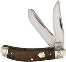 Rough Ryder Sowbelly Trapper Pocket Knife 440 Steel Blades Brown Burlap Micarta Handle 2332 -Rough Ryder - Survivor Hand Precision Knives & Outdoor Gear Store