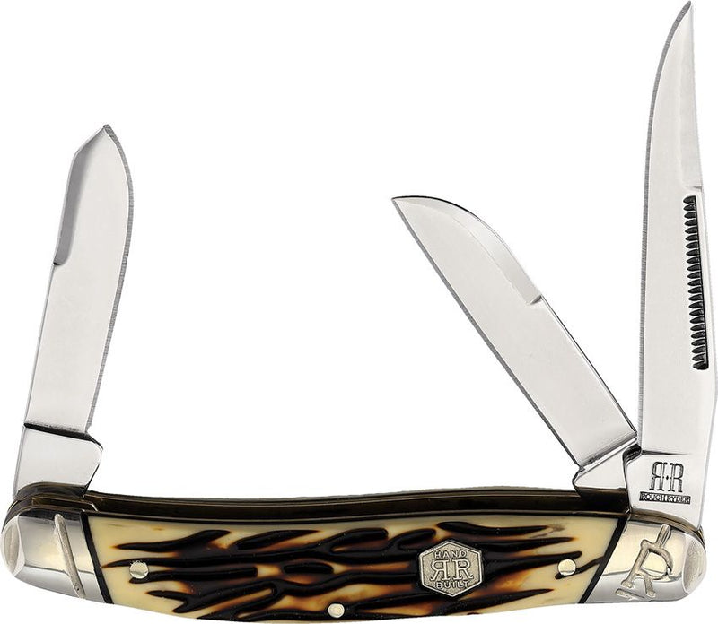 Rough Ryder Slim Stockman Tuff Pocket Knife Stainless Steel Blades Imitation Stag Handle 2363 -Rough Ryder - Survivor Hand Precision Knives & Outdoor Gear Store