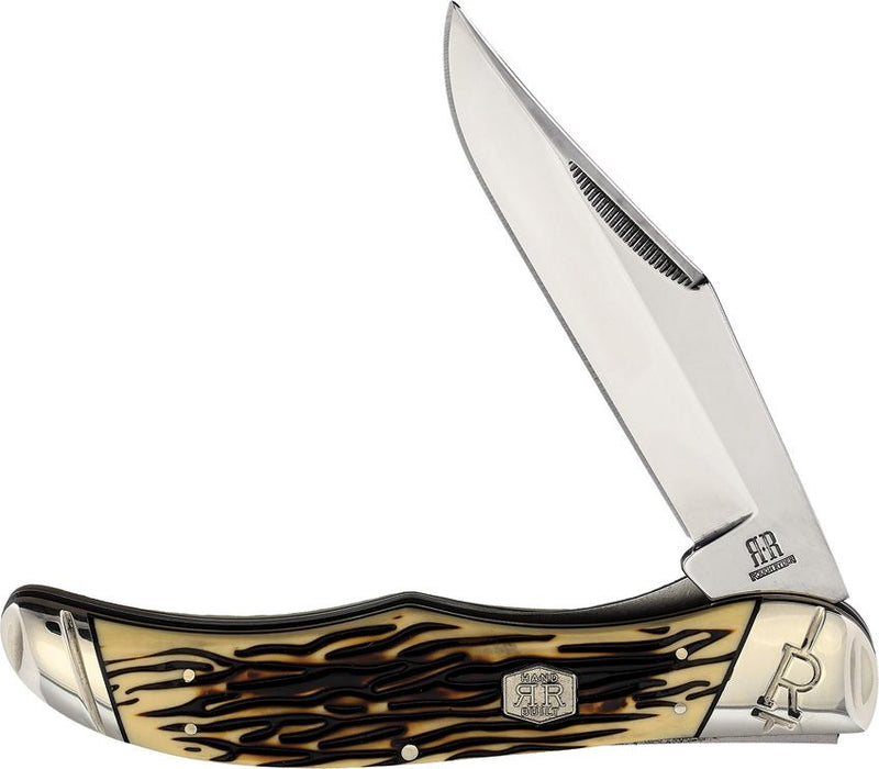 Rough Ryder Hunter Tuff Folding Knife 4" Stainless Steel Clip Blade Imitation Stag Handle 2368 -Rough Ryder - Survivor Hand Precision Knives & Outdoor Gear Store