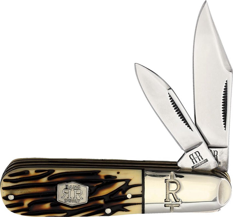 Rough Ryder Tuff Barlow Pocket Knife Stainless Steel Clip/Pen Blades Imitation Stag Handle 2369 -Rough Ryder - Survivor Hand Precision Knives & Outdoor Gear Store