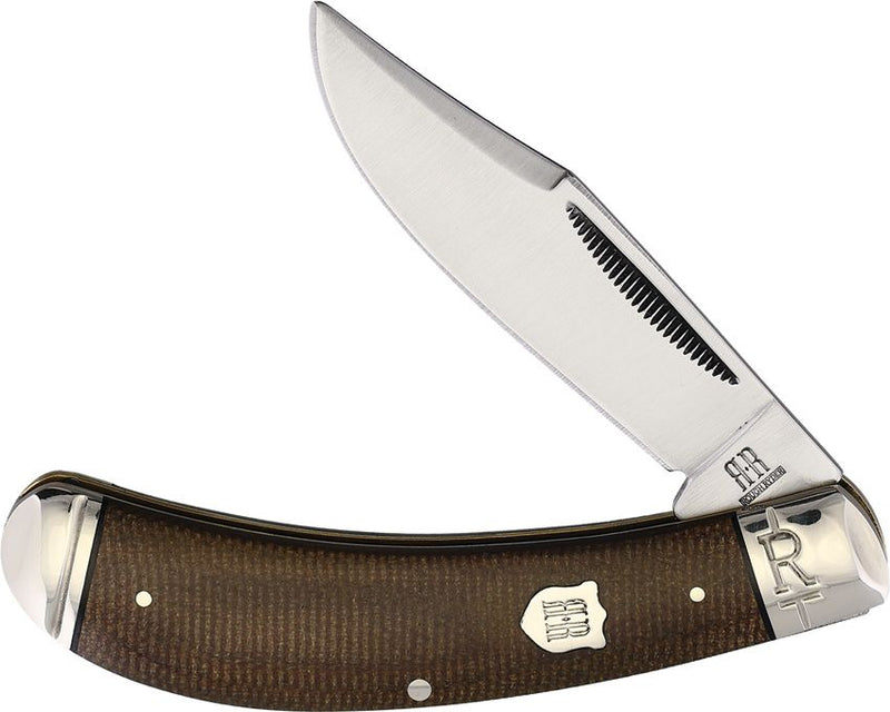 Rough Ryder Bow Trapper Folding Knife 440 Steel Blade Brown Burlap Micarta Handle 2375 -Rough Ryder - Survivor Hand Precision Knives & Outdoor Gear Store