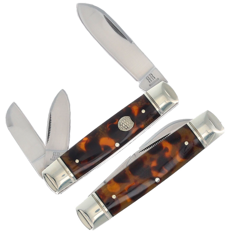 Rough Ryder Whittler Imitation Pocket Knife Stainless Steel Blades Synthetic Tortoise Shell Handle 2435 -Rough Ryder - Survivor Hand Precision Knives & Outdoor Gear Store