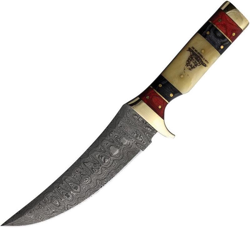 Rough Ryder Fixed Knife 6.5" Damascus Steel Skinner Blade Pakkawood/Bone Handle 2399 -Rough Ryder - Survivor Hand Precision Knives & Outdoor Gear Store