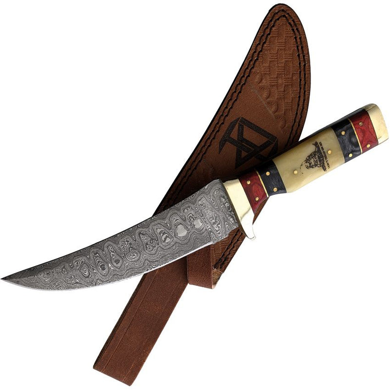 Rough Ryder Fixed Knife 6.5" Damascus Steel Skinner Blade Pakkawood/Bone Handle 2399 -Rough Ryder - Survivor Hand Precision Knives & Outdoor Gear Store