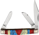 Rough Ryder Small Stockman Pocket Knife Stainless Steel Blades Turquoise/Stone Handle 2408 -Rough Ryder - Survivor Hand Precision Knives & Outdoor Gear Store