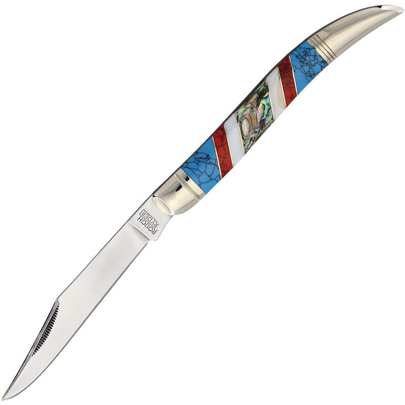 Rough Ryder Large Toothpick Folding Knife 440B Steel Blade Turquoise/MOP/Stone Handle 2409 -Rough Ryder - Survivor Hand Precision Knives & Outdoor Gear Store