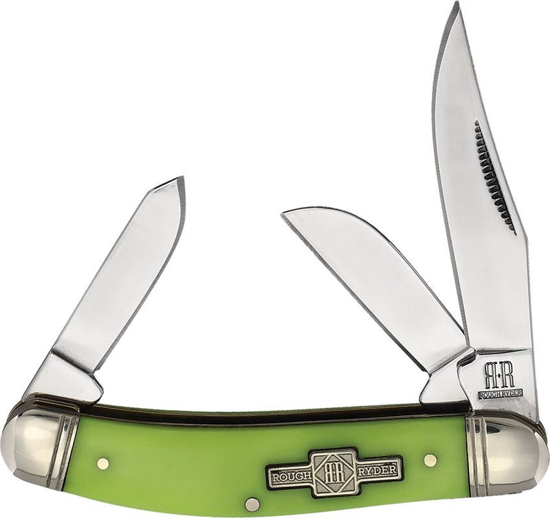 Rough Ryder Sowbelly Glow Pocket Knife 440 Steel Blade Green Synthetic Handle 2492 -Rough Ryder - Survivor Hand Precision Knives & Outdoor Gear Store