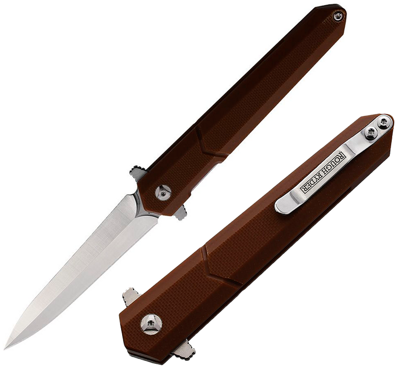 Rough Ryder Linerlock Folding Knife 3" Stainless Steel Spear Point Blade Brown G10 Handle 2517 -Rough Ryder - Survivor Hand Precision Knives & Outdoor Gear Store