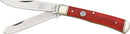Rough Rider Trapper Pocket Knife 440 Stainless Steel Blades Red Smooth Bone Handle 431 -Rough Ryder - Survivor Hand Precision Knives & Outdoor Gear Store