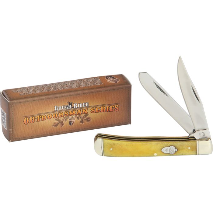 Rough Ryder Trapper Pocket Knife Stainless Steel Blades Tobacco Bone Handle R777 -Rough Ryder - Survivor Hand Precision Knives & Outdoor Gear Store