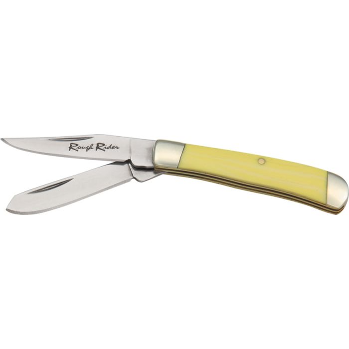 Rough Ryder Tiny Trapper Pocket Knife Stainless Steel Blades Yellow Synthetic Handle R804 -Rough Ryder - Survivor Hand Precision Knives & Outdoor Gear Store