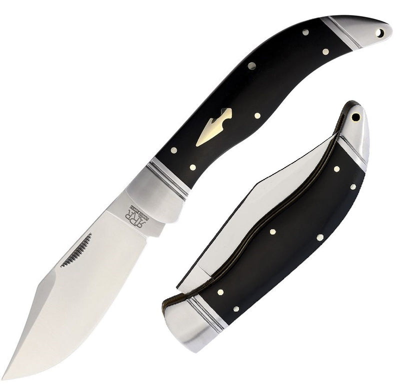 Rough Ryder Original Folding Knife 3.37" D2 Tool Steel Blade Black Micarta Handle 014 -Survivor Hand - Survivor Hand Precision Knives & Outdoor Gear Store