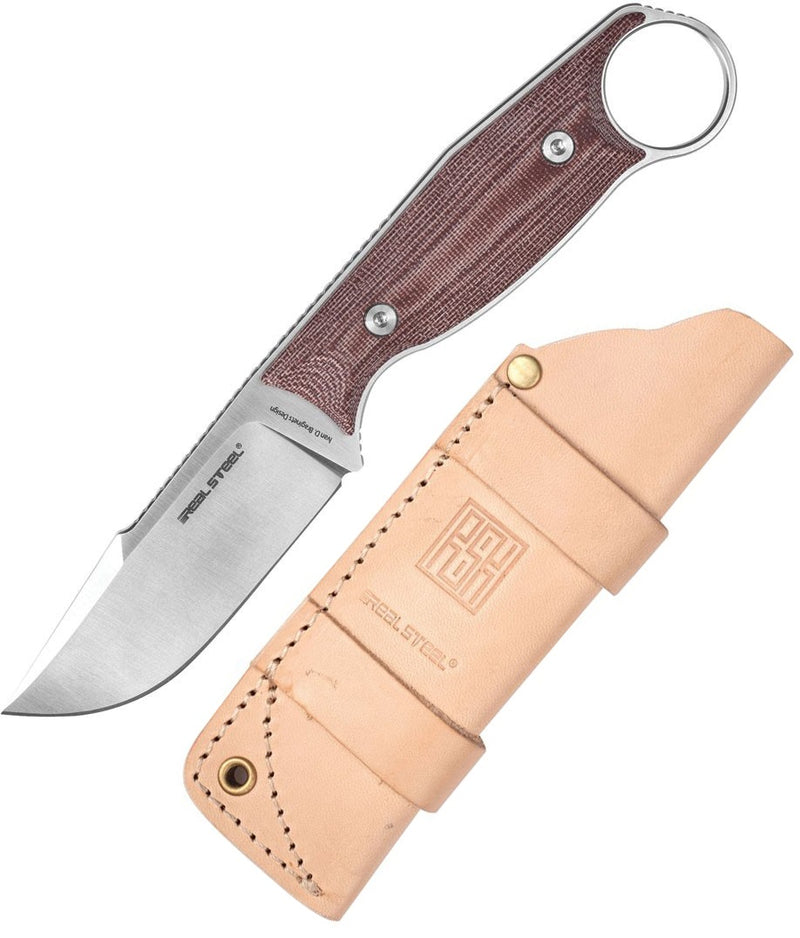 Real Steel Furrier Fixed Knife 3" Bohler N690 Steel Blade Red Canvas Micarta Handle 3611RM -Real Steel - Survivor Hand Precision Knives & Outdoor Gear Store