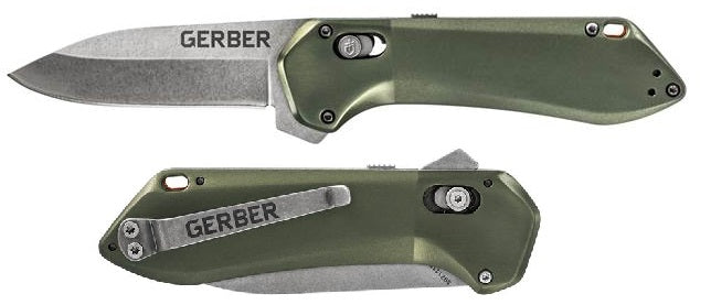 Gerber Highbrow Pivot Lock Folding Knife 2.88" 7Cr17MoV Steel Blade Green Aluminum Handle 1526 -Gerber - Survivor Hand Precision Knives & Outdoor Gear Store