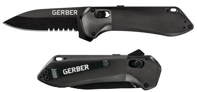 Gerber Highbrow Pivot Lock Folding Knife 2.88" 7Cr17MoV Steel Blade Black Aluminum Handle 1525 -Gerber - Survivor Hand Precision Knives & Outdoor Gear Store