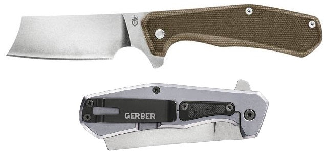 Gerber Asada Framelock Folding Knife 3.25" 7Cr17MoV Steel Blade Green Micarta/Stainless Handle 1812 -Gerber - Survivor Hand Precision Knives & Outdoor Gear Store